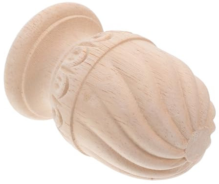 Healifty Capitel Decorativo Tallado Madera Forma De Piña Para Postes De Escalera De Estilo Europeo Remate De Madera Maciza Sin Terminar Para Decoración De Oficina y Hogar