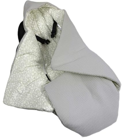HOBEA-Germany Baby Einschlagdecke aus Bio-Baumwolle – Decke für Babys, Passend für 3- und 5-Punkt-Gurt, Verschiedene Designs (Waffelmuster hellgrau/Waldzauber grau)