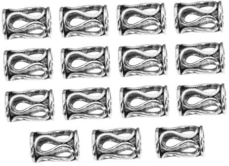 Veemoon 15stücke Dreadlock-ring Silber Haarschmuck-röhrchen Diy-haarschlauch Dreadlock-flechtringe Haarspangen für Modische Frisuren
