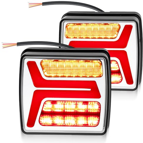 DTEANJU LED Anhänger Rückleuchten 12V ECE R148 R10 wasserdicht | 35 LED Anhängerbeleuchtung mit IP67 Schutz, ECE Zertifizierung und langer Leitung für sichere Nachrüstung