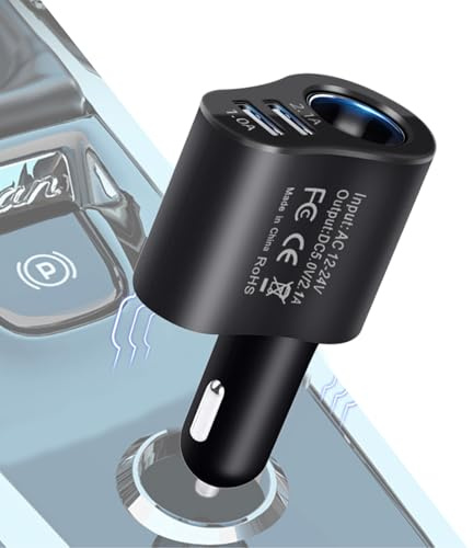 Car USB Charger - 12v/24v Car Splitter Adapter, Charging Outlet Charger, Smart 80w Multifunctional Accessories for Dash Cam, Suvs, Smartphones