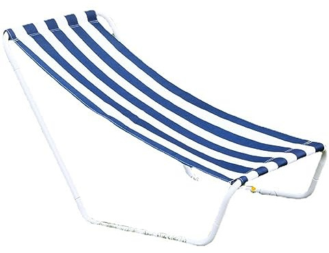 Alomejor Blau-weiß Gestreifte Camping-Liege, Komfortables Outdoor-Erlebnis für Strand oder Camping