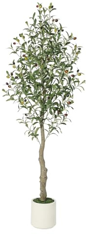 150cm Grande Olivier Artificielle Réalistes,Faux Plante Interieur avec Olives Branche & Feuillage sans Entretien,Plante Artificielle/Décorations Végétales Artificielles pour Salon, Bureau,Balcon