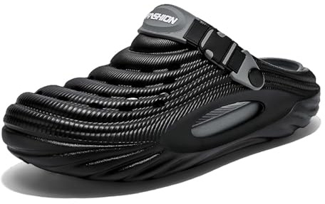2026 zapatillas de verano para hombre sandalias de verano al aire libre zapatos de agujero sandalias casa media arrastre tendencia zapatos de playa, Negro , 41 EU