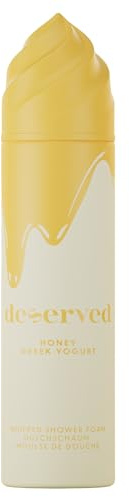 DESERVED Duschschaum Honey Greek Yogurt – Cremiges Duschgel Damen – Shower Foam mit trendigem Dessert Duft & cremiger Textur – für alle Hauttypen – vegane Schaumdusche (250 ml)