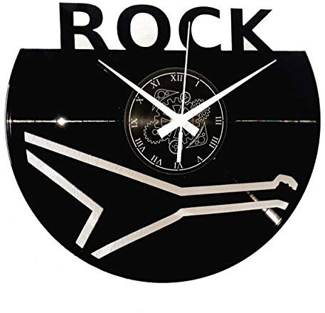 Vinyl-Plattenuhr, Vintage-Geschenk, wanduhr Handgefertigt, Sofortige Karma - Bassgitarre/Rockmusik