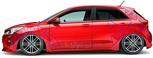 Auto Seitenaufkleber Set Muster Dreiecke Ecken Style Aufkleber Motorhaube Sticker Tuning Fahrzeugverklebung Dapper Illest Stance Zucker stillgelegt Low deep