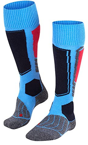 FALKE Damen Skisocken SK1 Comfort W Kh Wolle Funktionsmaterial warm dick 1 Paar, Blau Blue Note 6545, 37-38