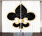 ABAKUHAUS Jahrgang Rustikaler Vorhang, Lilien Thron von Frankreich, Wohnzimmer Universalband Gardinen mit Schlaufen und Haken, 280 x 260 cm, Schwarz Gold Weiß