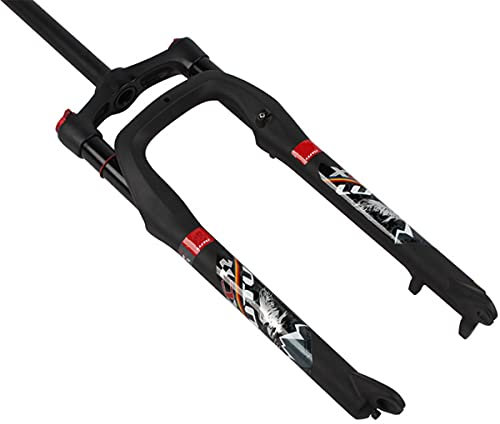 LSRRYD Fahrrad Federgabel 26 X 4,0 Reifen Schneemobil Schulterkontrolle Fahrradzubehör 1-1/8 Scheibenbremse (Color : Black)