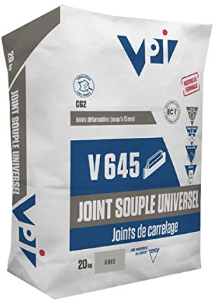 Joint de carrelage souple pour terrasse, piscine, sol, chauffant, facade, hydrofuge, joint, carrelage - 20 kg Granit - ARCANE INDUSTRIES