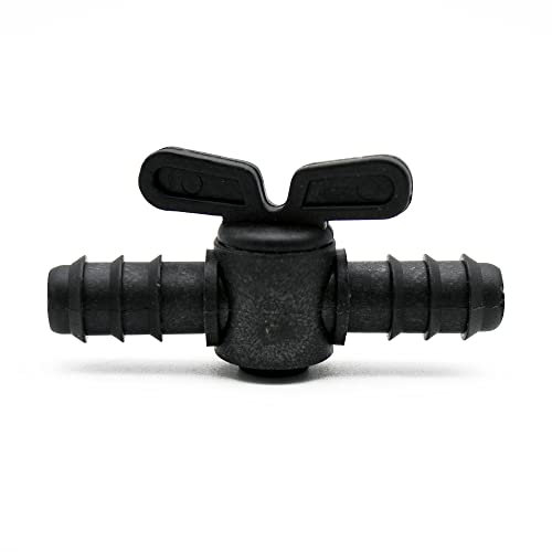 DOJA Industrial | Valvula de Paso | 16mm | Pack 25 | Color Negro | Llave para Tubo de Riego por Goteo, Manguera, Nebulizador Terraza | Uso en Jardin Exterior, Agricultura... Entre Otros