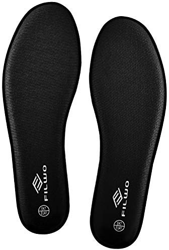 FILWO Men’s Memory Foam Insoles - Comfort Insoles Cushioned Shoe Insoles for Trainers Sneakers Sports Shoes Work Boots and Walking Shoes, Comfort Inner Soles, Size 9 UK M, Black