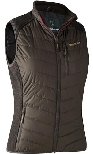 Deerhunter Lady Caroline Gepolsterte Weste mit Strick Brown-Blatt