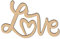 CREATCABIN Panneau en Bois Découpé au Laser Mur Art Love Lettre Signe Décoratif Mur Sculpture Suspendu Décor Inachevé pour Pendaison de Crémaillère Porte Mur Chambre Décoration 25 x 16 x 0.6cm