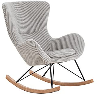 SalesFever Schaukelstuhl aus Texturstoff, Sitzbreite 42 cm, Sitzhöhe ca. 46 cm