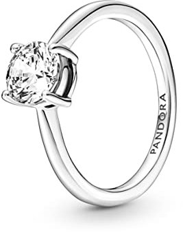 PANDORA Sparkling Solitaire Ring Sterling Silver with Clear Cubic Zirconia