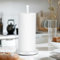 E-ROOM TREND Paper Towel Holder Heavy Weighted Base Sturdy Metal Paper Towel Dispenser Kitchen Steady Bathroom Towel Roll Stand Organizer Paper Roll Holder for Countertop Cabinet Matte White(A075)