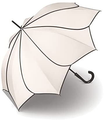 Pierre Cardin Regenschirm Stockschirm mit Automatik Sunflower black & white edition weiß