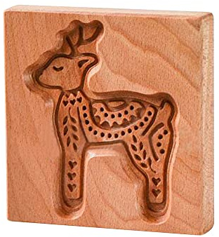3D-Backform aus Holz, Kekspresse, Stempel, Formen zum Selbermachen, Keksstempel, Prägung, Basteln, Dekorieren, Backwerkzeug für Party, Hochzeit, Weihnachten (Hirsch)