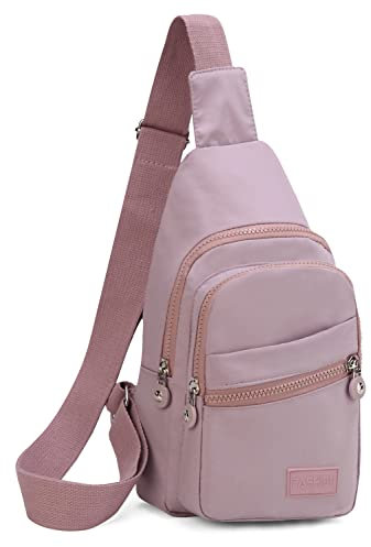 EVANCARY Kleiner Sling Rucksack Sling Bag für Frauen, rosa/purpur, Sling Rucksäcke