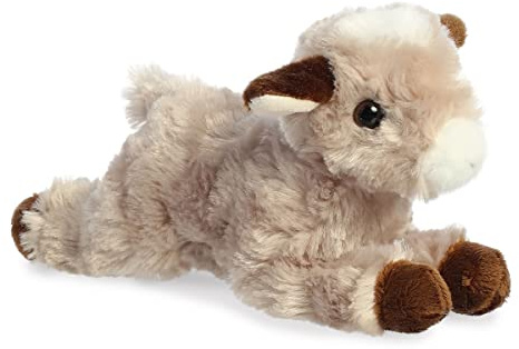 Aurora® Adorable Mini Flopsie™ Paisley Goat™ Stuffed Animal - Mini Companions Ready for Playful Adventures - for Kids All Ages, Toddlers, Adults, and Families - Brown 8 Inches