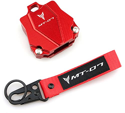 Porte-clés De Moto MT07 Universel Moto Accessoires Clé Shell Case Housse De Protection Et Porte-clés Porte-clés Anneau pour Yamaha MT07 MT-07 2015-2021 (Couleur : 1 Set Red, Size : 1)