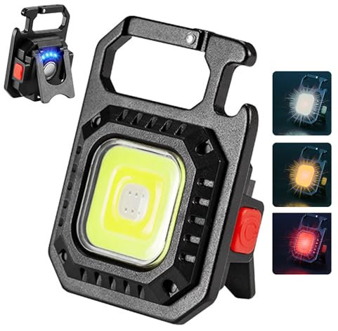 LETOUR Mini Taschenlampe, Taschenlampe Klein Mini 7 Modi Taschenlampe Schlüsselanhänger LED Key Light Minitaschenlampe Taschenlampe USB Aufladbar Kleine Taschenlampe Aufladbar Sehr Hell für Camping
