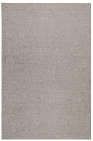 Wecon Home Nachhaltiger Esprit Kurzflor Wollteppich für Wohnzimmer, Schlafzimmer und Kinderzimmer - Maya 2.0 (80 x 150 cm, hellgrau)