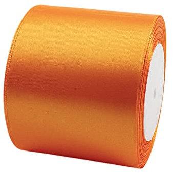 23m Satinband Geschenkband Orange 75mm Breit,Trauer Band Orange Schleifenband Satin Dekoband Geschenkverpackung Deko Band Stoffband für Halloween Weihnachten Hochzeit Taufe Geburtstag DIY-Handwerk