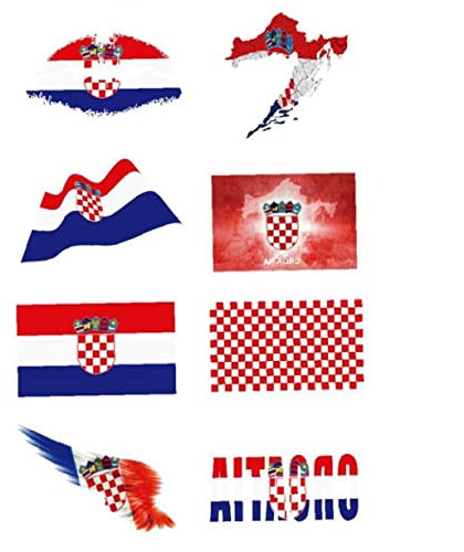 Kroatische Flagge Temporäre Tattoos Für Fußballspiel Party Festival National Flaggen Aufkleber Auf Arm Face Für Kinder Erwachsene