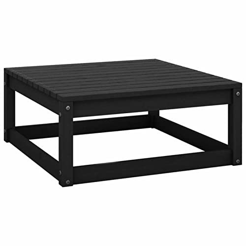 MOONAIRY Gartenhocker, Hocker Outdoor, Gartenmöbel, Sitzhocker, Beistelltisch Outdoor, Blumenhocker, Pflanzen Hocker, 70x70x30 cm Schwarz Massivholz Kiefer
