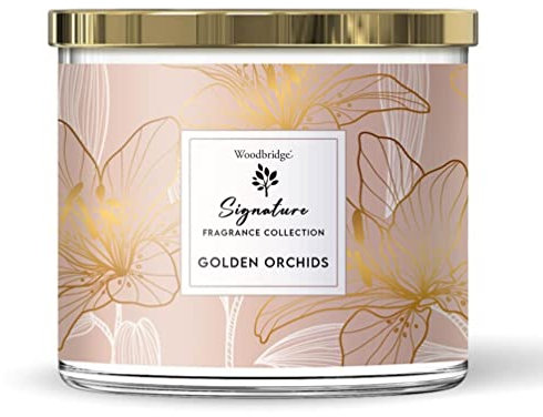 Aroma Accessories Woodbridge Golden Orchids Tumbler Jar Candle