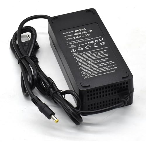 Ladegeräte für 36 Volt Roller Elektro Fahrrad Lithium Batterie, 42V Ausgang, 36V 3A Schnellladegerät, AC Netzteil, Ladekabel, dc5.5 mm, 2.1 mm (42V 3A)