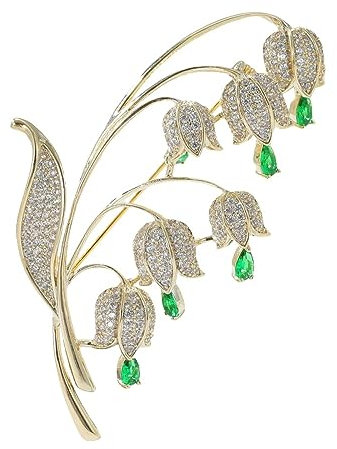 Anstecker Pin, Maiglöckchen-Broschen Und Anstecknadeln Für Damen, Rote Drapierte Zirkonia, Exquisite Corsagen-Anstecknadeln Für Revers, Kleider, Schals, Mützen, Jacken, Packungen, Hochzeit, Abs