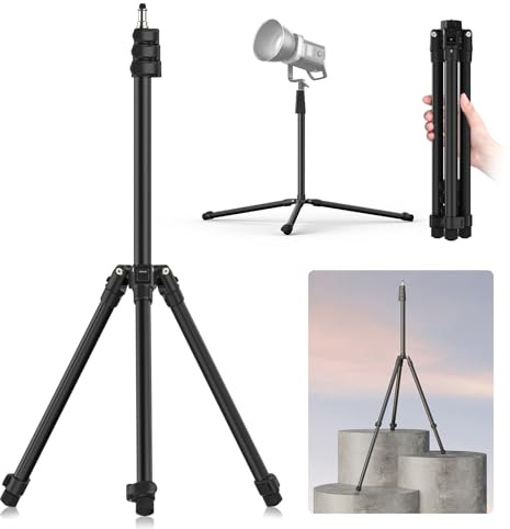 Ulanzi TT43 Extendable Photography Light Stand, Adjustable 6.23ft Aluminum Tripod, Reversible Portable Studio Lighting Tripod for Continute Output Lighting/Strobe Light/Webcams/Cameras/Softbox