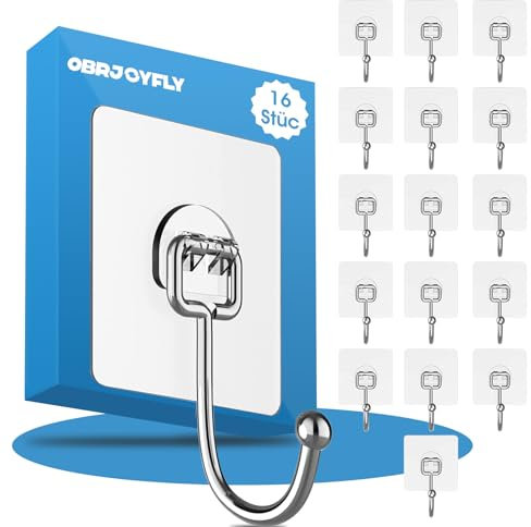 Vehepeay 16 Piezas Gran Ganchos Adhesivos para Pared (máximo 20 KG), Fuerte Gancho Adhesivo para Abjetos Grandes, Ganchos para Colgar Ideal para Baño,Cocina y Salón