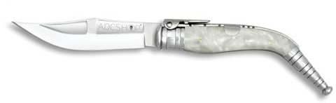 ADCSHOP Couteau de poche - 23,30 cm - lame en acier 3Cr13Mov de 10 cm - manche en imitation nacre de 13,30 cm - poids 79,80 g - Portabilité et utilisation quotidienne