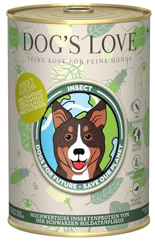 Dog's Love Nassfutter für Hunde | Insektensorte | 6 x 400 g | (6 x Insekt und Huhn)