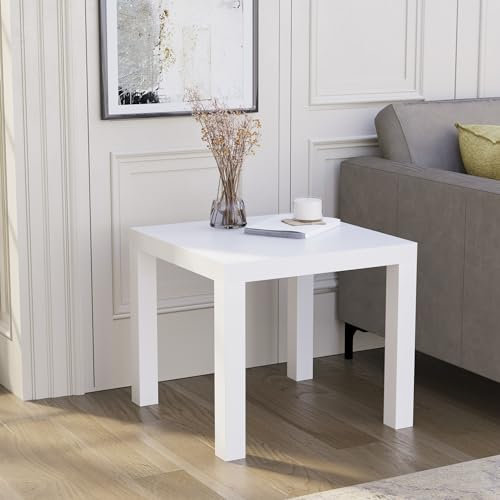 Vida Designs Beeston Side table Light Weight Small Living Room Table (White)