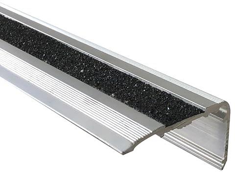 HOMEWELL - Treppenkantenprofil mit Antirutschband - silber eloxiert Lg 1950mm