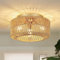 Rayofly Boho Deckenlampe Style, 3-flammige Rattan Deckenlampe Wohnzimmer, Boho Deckenleuchte mit Rattan Lampenschirm, Bambus Deckenlampe Schlafzimmer, Vintage Deckenleuchte, Boho Lampe für Küche, Flur