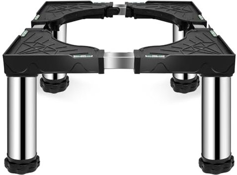 Ailahloe Mini Fridge Stand with 4 Storage Feet, Adjustable Base Tray, Anti-Vibration for Mini Refrigerator, Washing Machine, Dryer, Dishwasher, AC, Max Load 330LBS