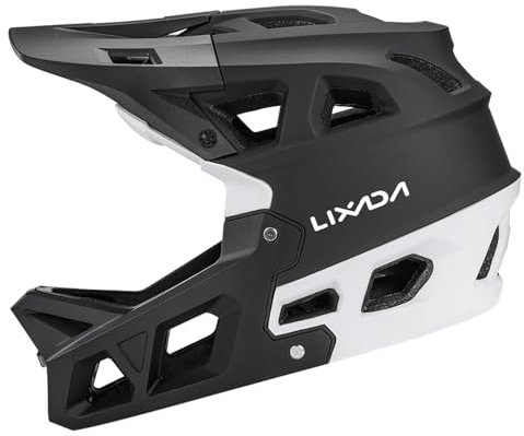 Taruor Mountainbike-Helm Fullface für Erwachsene, Racing-Downhill-MTB-Helm für Männer/Frauen, Mountainbike-Helm für Erwachsene mit Visier, Belüftungsöffnungen, Kopfumfang von 59–61 cm, Fahrradhelm