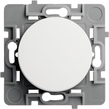 DEBFLEX - Casual Evo - Interrupteur Poussoir - Interrupteur Mural pour Commande d'Éclairage à Plusieurs Points De Contrôle - Installation Rapide - ABS - Installation Encastrée - Blanc - 76 x 76 x 34mm