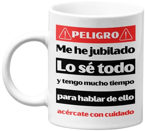 Quodelo Regalos Jubilacion - Taza Jubilacion Hombre o Mujer - Regalos Originales para Jubilados - Regalo para Recien jubilado con gran Brillo y Grosor - Taza Divertida Regalos para Jubilados