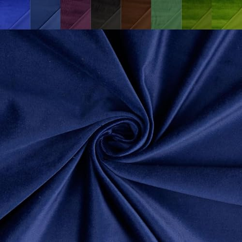 Baumwollsamt Meterware uni - Samtstoff 100% Baumwolle - BW-Samt Abendmode nähen *Ab 50cm, Farbe: 108 d.blau