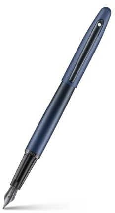 Sheaffer VFM Fountain Pen | E9429 Matt Blue with Black Trims with PVD | Medium Nib with Converter | Premium Fountain Pen