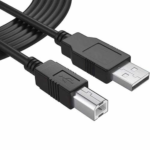 TECHZOCO Cable Impresora, Cable USB para Impresora, USB 2.0 Tipo A a Tipo B, cable de escáner, Compatible con HP, Epson, Canon, Brother, Lexmark, Disco Duro, Fotografía, Negro, 1 Metros
