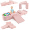 DREAMADE Parcours de motricité Bébé 5PCS avec Housse Lavable, Blocs de Construction avec Piscine à Balles, Module Motricité pour Enfant 3+ Ans (Rose)